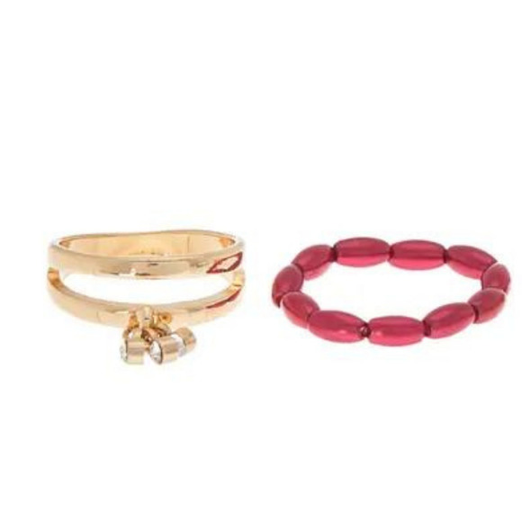 Gold Rings Stacker Rings Crystal Gold Rings 5 Ring Set Red Gold Boho Rings - Picture 4 of 6